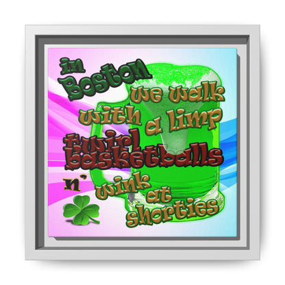 celtics logo - framed canvas art (light blue-pink wave)