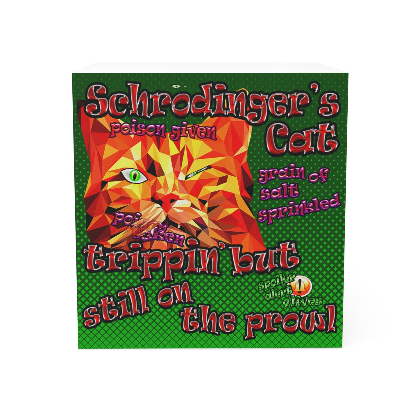 schrodinger's cat - note cube (logo green)