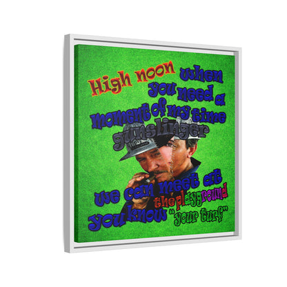 high noon - framed canvas art (green turf)