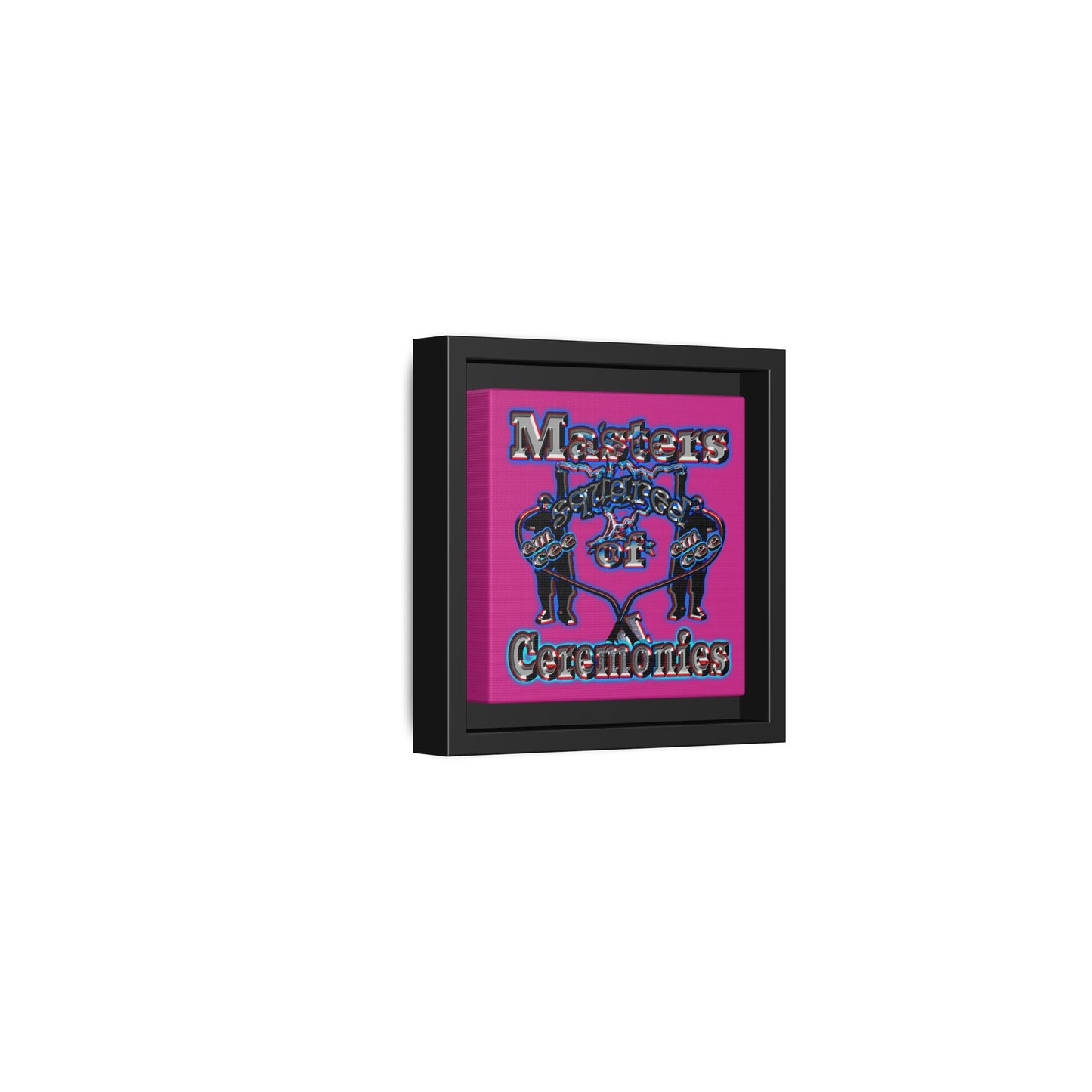 em cee squared - framed canvas art (pink)