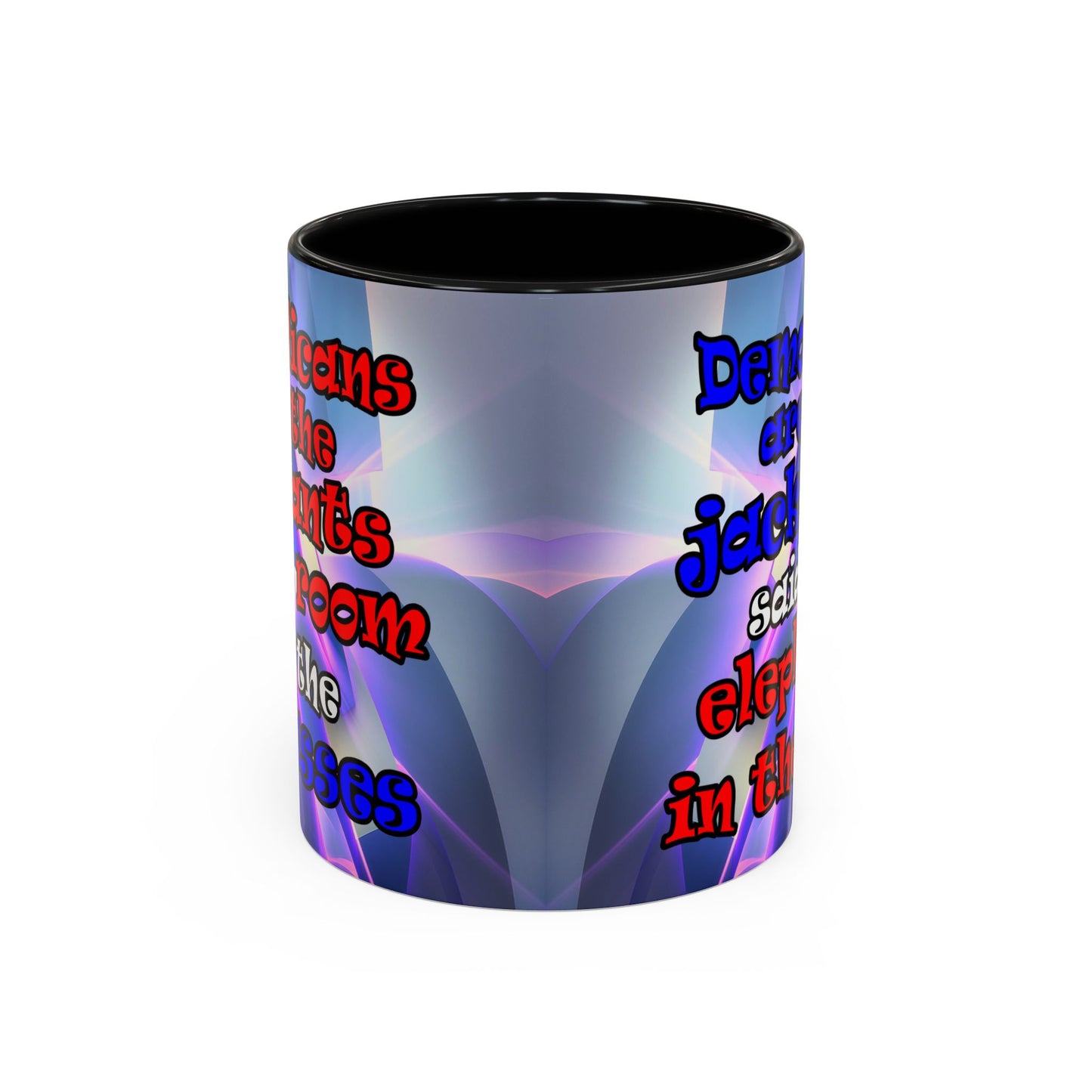 donkeys and elephants - Accent Mug (grey-pink wave)