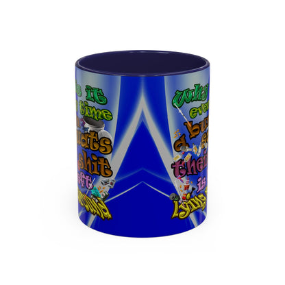 the bum's shit - Accent Mug (blue-white wave)