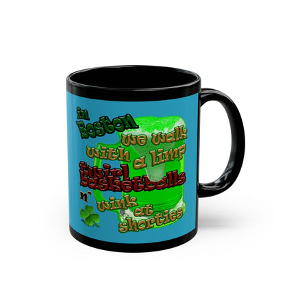 celtics logo - Black Mug (turquoise)