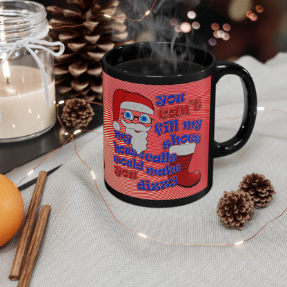 santa's shoes - Black Mug (yellow-orange wave)