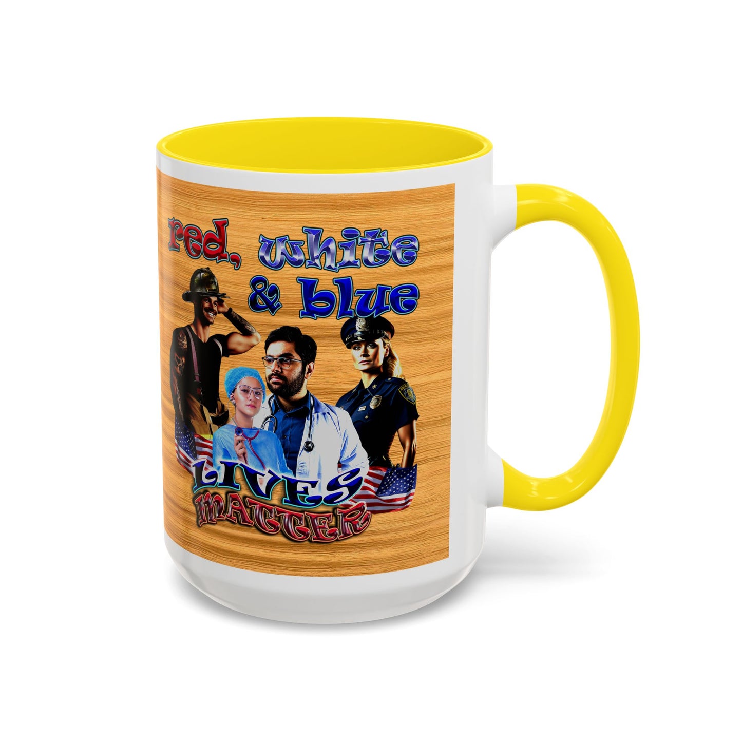 rw&b lives matter - Accent Mug (butterscotch wood finish)