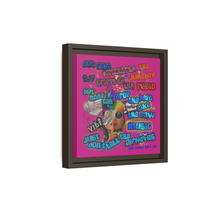 drop the beat - framed canvas art (pink)