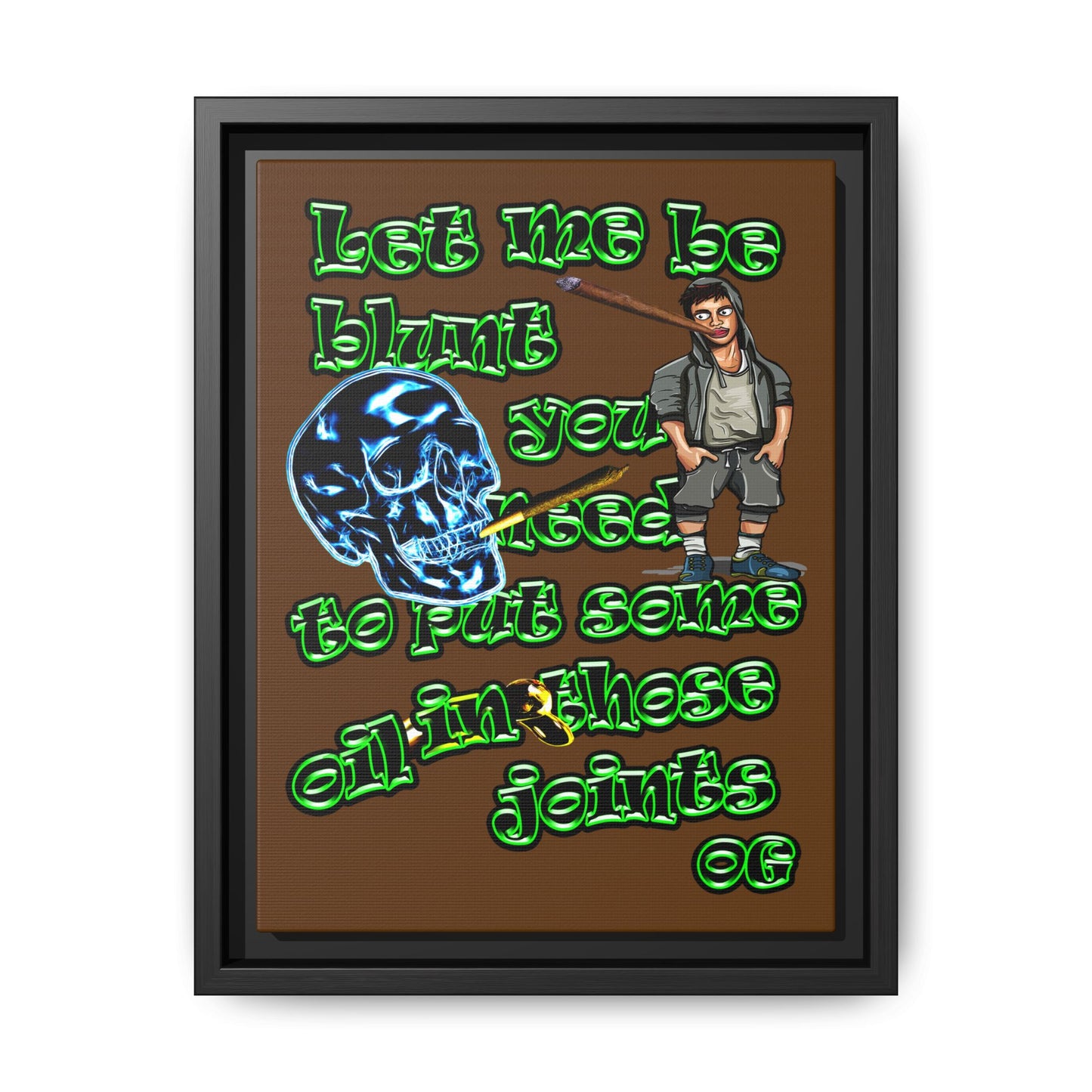og - framed canvas art (brown)