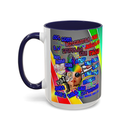 drop the beat - Accent Mug (rainbow split)