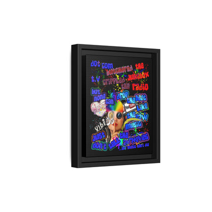 drop the beat - framed canvas art (black)
