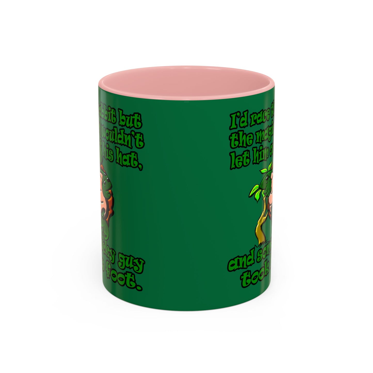 turtle race - Accent Mug (dark green)