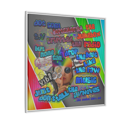 drop the beat - framed canvas art (rainbow split)