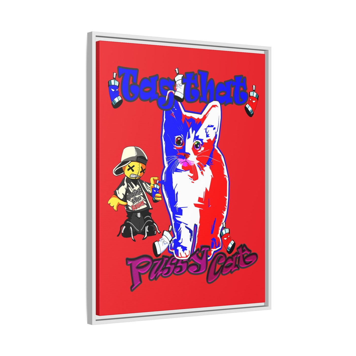 tag that - framed canvas art (red)