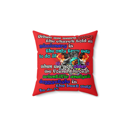 doggystyle - Faux Suede Square Pillow - (red)