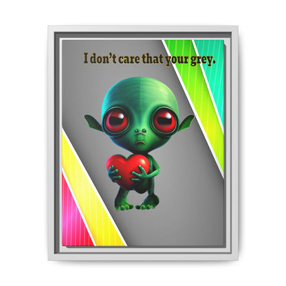 I don't care that your grey - framed canvas art (rainbow split)