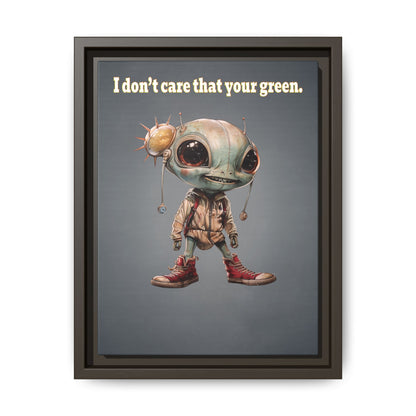 I don't care that your green - framed canvas art (grey-light grey)