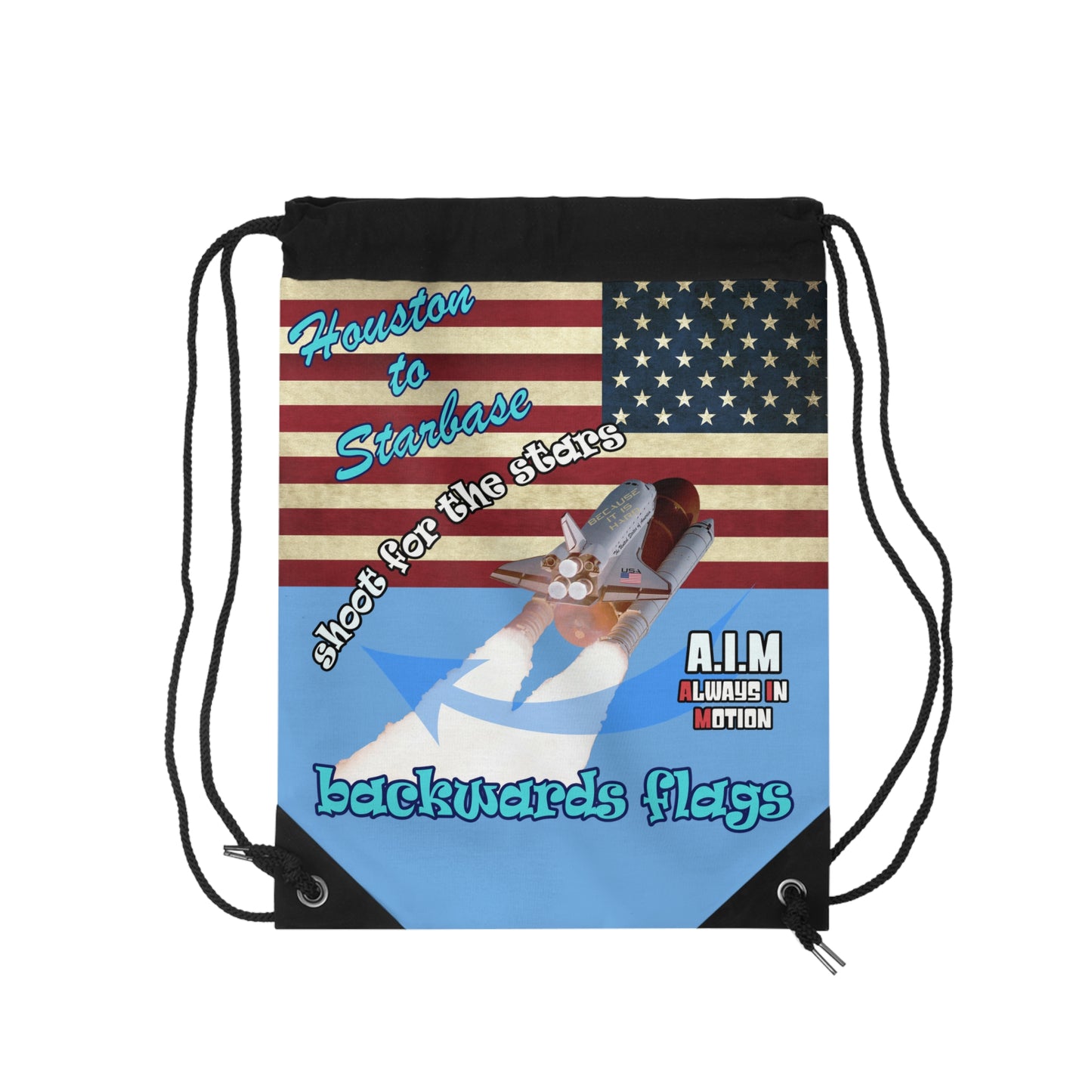 shoot for the stars - Drawstring Bag (light blue)