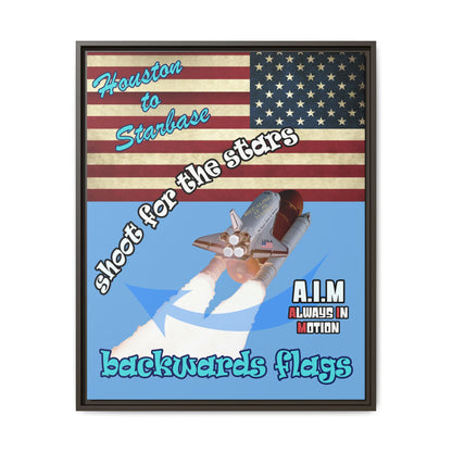 shoot for the stars - framed canvas art (light blue)