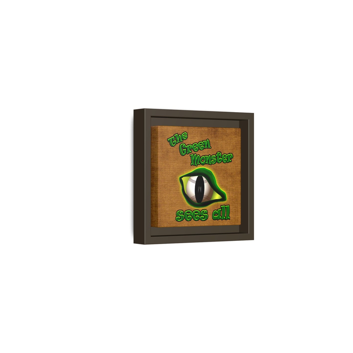 green monster - framed canvas art (brown papyrus)
