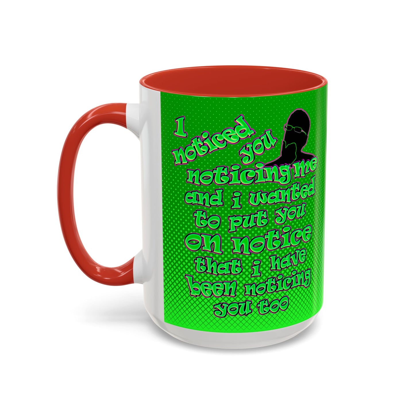 noticed you noticing - Accent Mug (logo green)