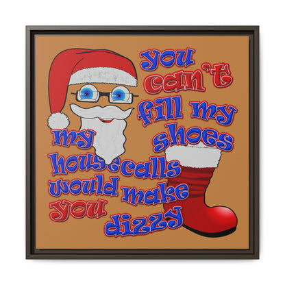 santa's shoes - framed canvas art (light brown)