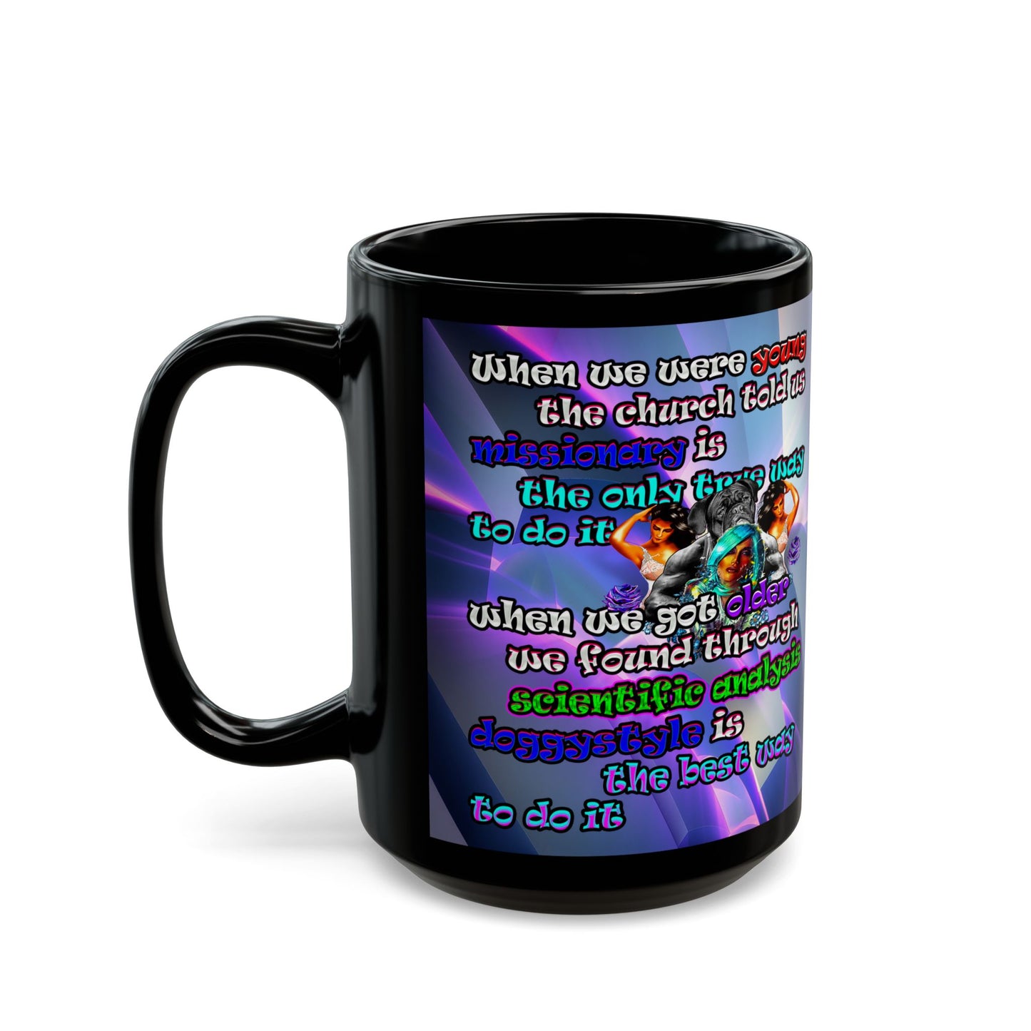 doggystyle - Black Mug (grey-pink wave)