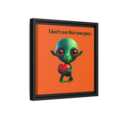 I don't care that your grey - framed canvas art (orange)