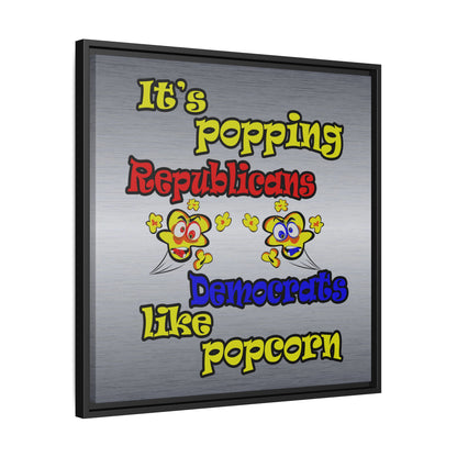 popping like popcorn - framed canvas art (brushed nickel)