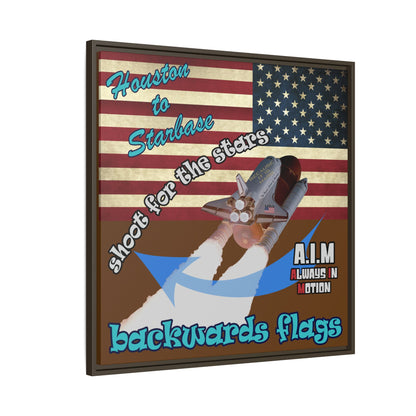 shoot for the stars - framed canvas art (brown)
