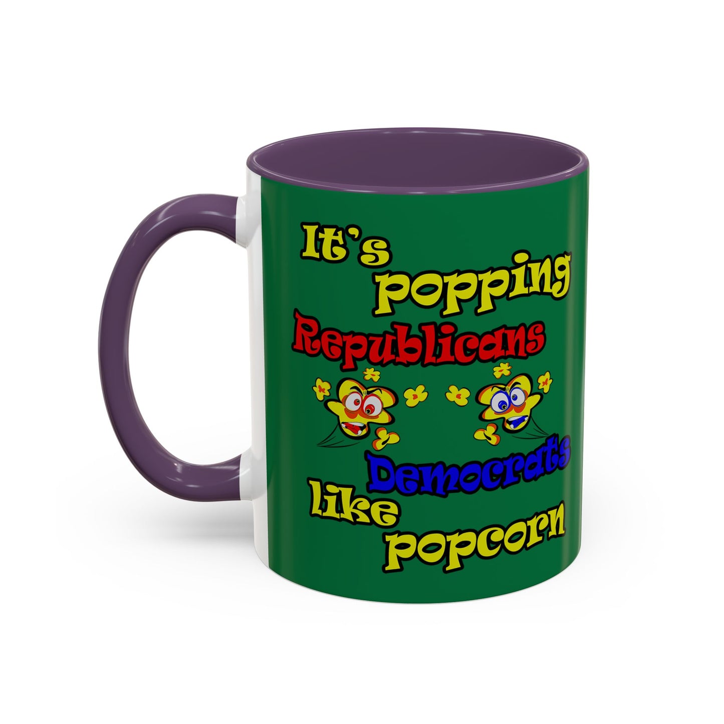 popping like popcorn - Accent Mug (dark green)