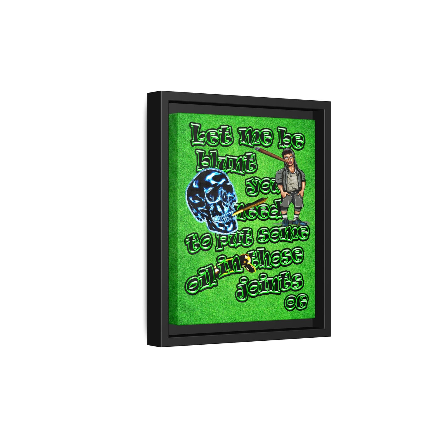 og - framed canvas art (green turf)