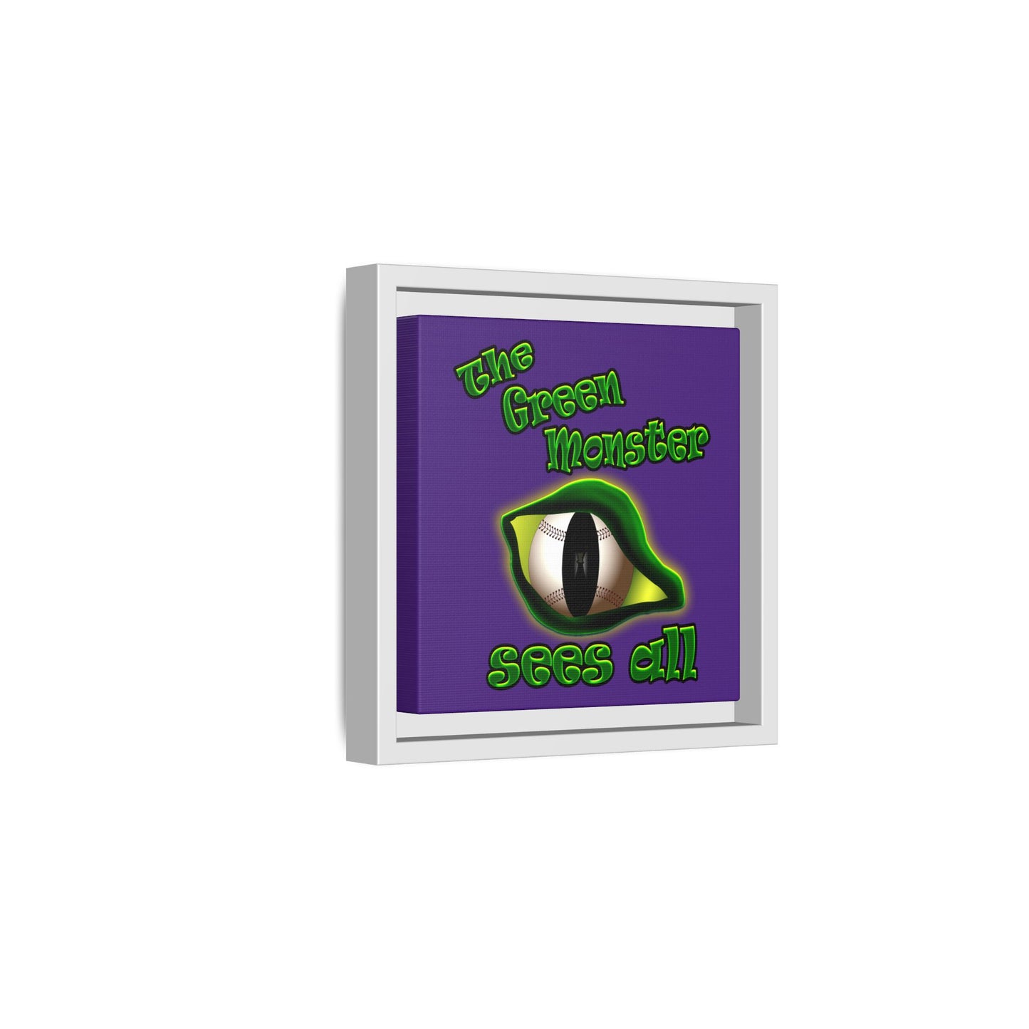 green monster - framed canvas art (purple)
