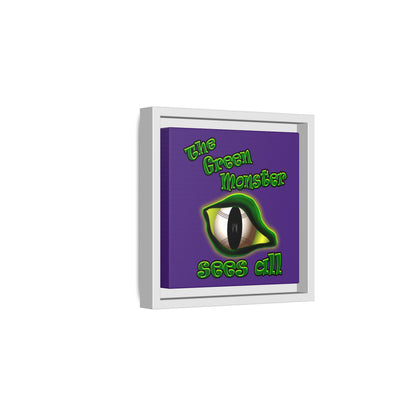 green monster - framed canvas art (purple)