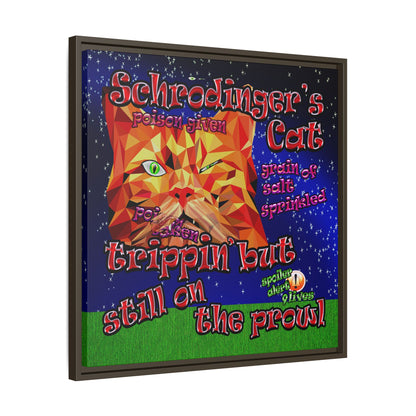 schrodinger's cat - framed canvas art ('snoops' background)