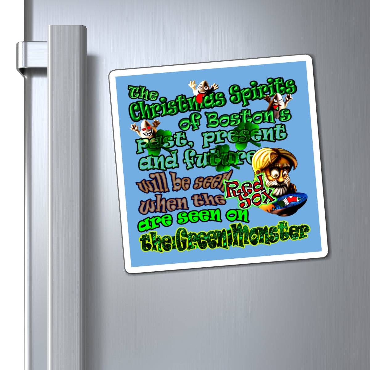 christmas spirits of boston - Magnets - (light blue)