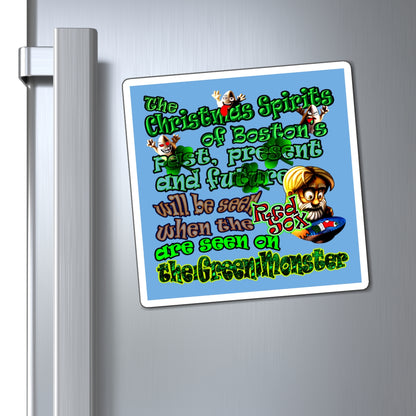 christmas spirits of boston - Magnets - (light blue)