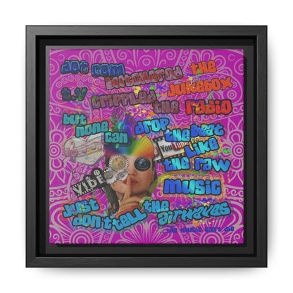 drop the beat - framed canvas art (pink swirl)