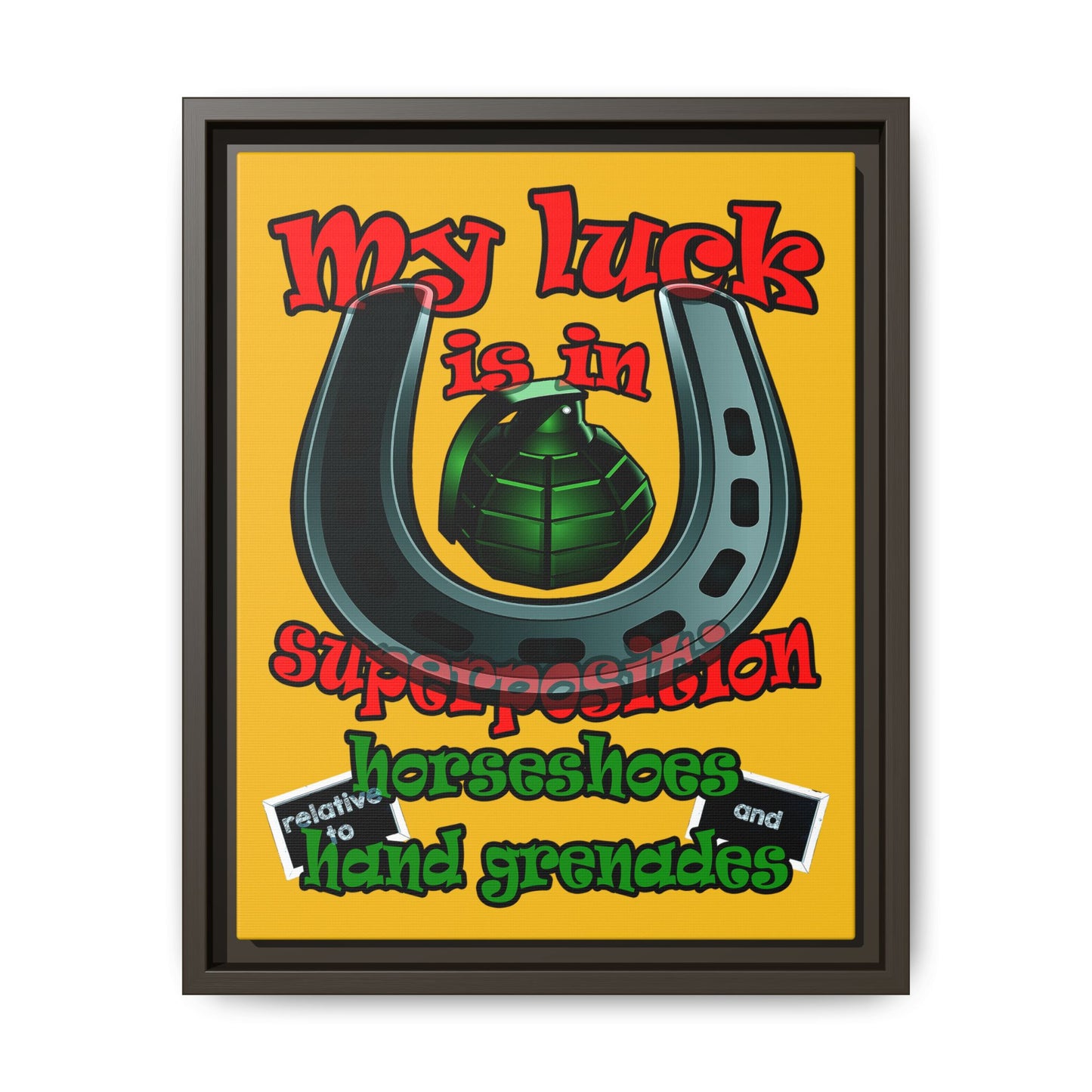 my luck - framed canvas art (yellow)
