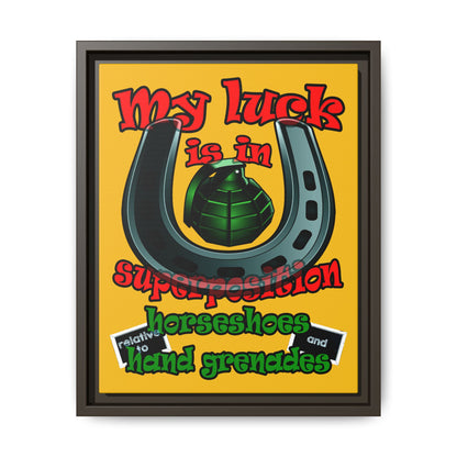 my luck - framed canvas art (yellow)