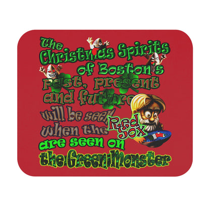 christmas spirits of boston - Mouse Pad (Rectangle) (dark red)