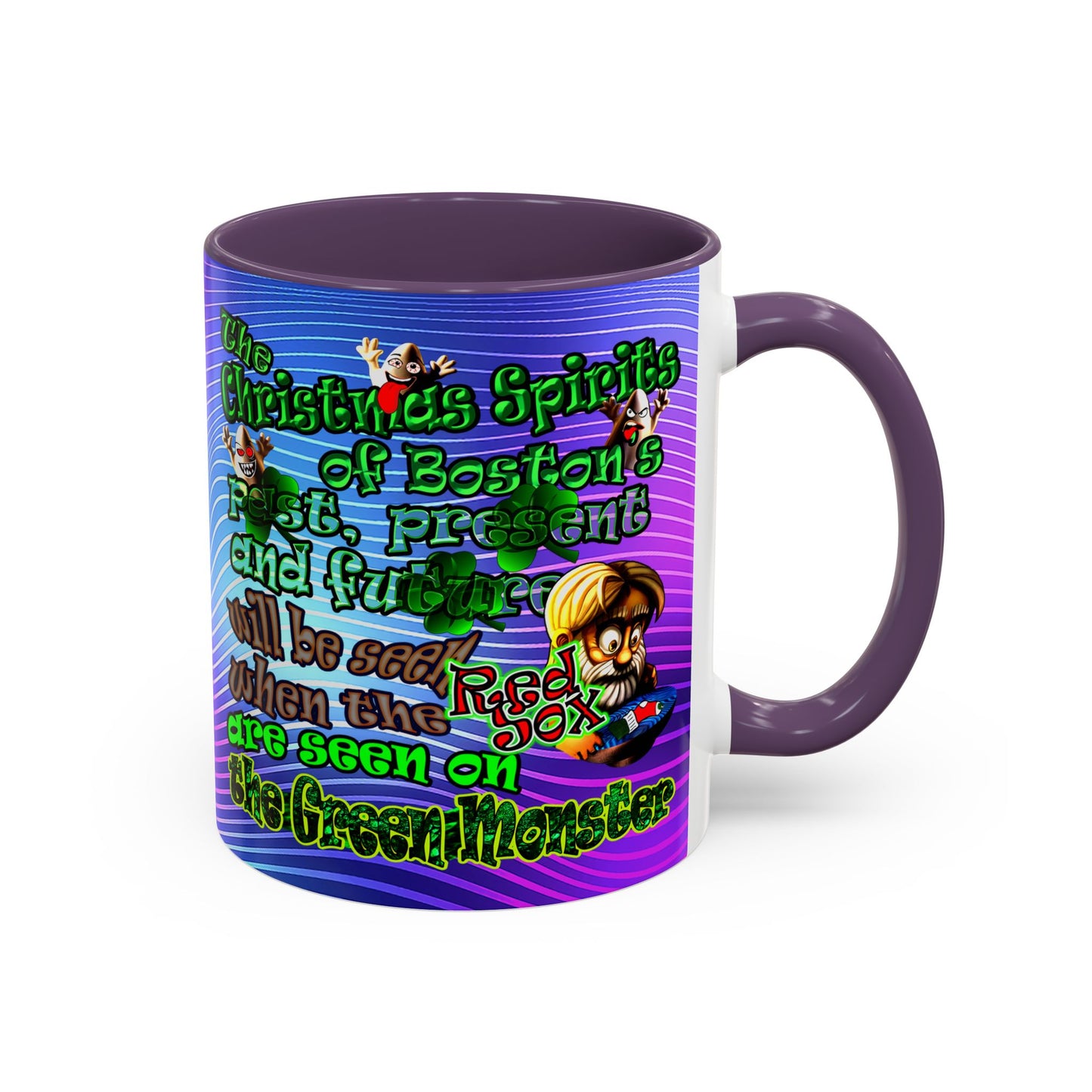 christmas spirits of boston - Accent Mug (purple wave)