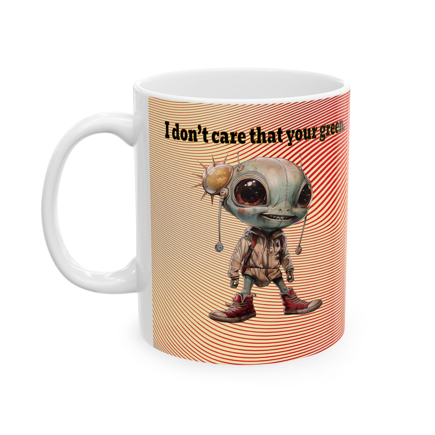 I don't care that your grey - White Mug (yellow-orange wave)