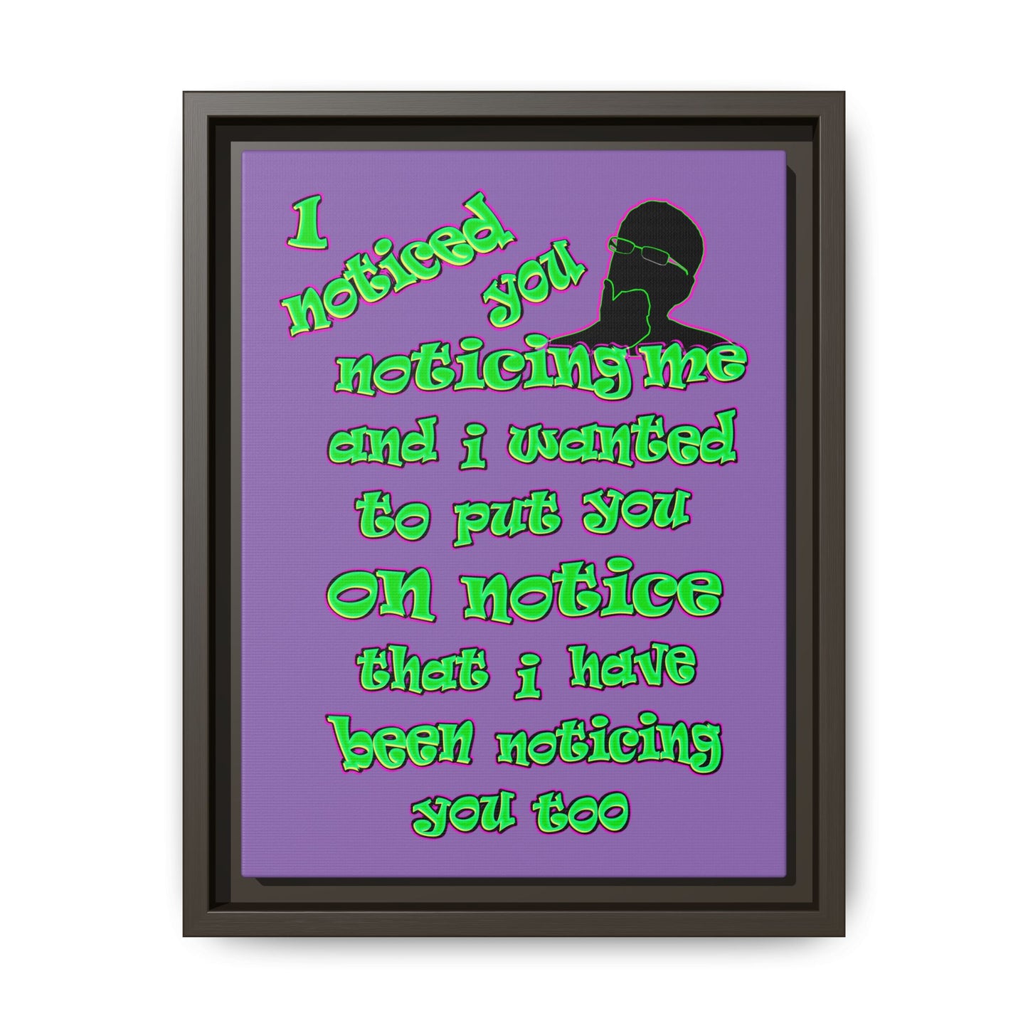 noticed you noticing - framed canvas art (light purple)