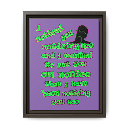 noticed you noticing - framed canvas art (light purple)