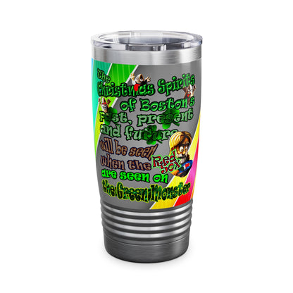 christmas spirits of boston - Ringneck Tumbler, 20oz (rainbow split)