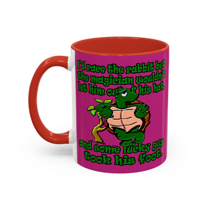 turtle race - Accent Mug (pink)