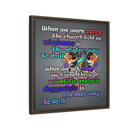 doggystyle - framed canvas art (grey-light grey)
