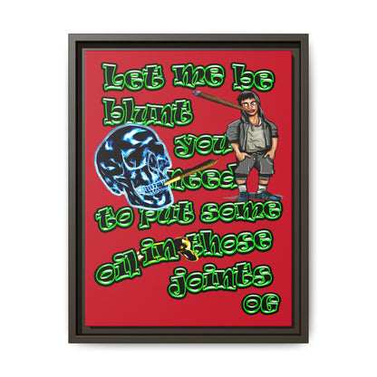 og - framed canvas art (dark red)