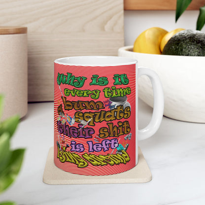the bum's shit - White Mug (yellow-orange wave)