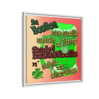 celtics logo - framed canvas art (yellow-orange wave)