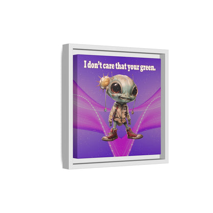 I don't care that your green - framed canvas art (purple-pink wave)